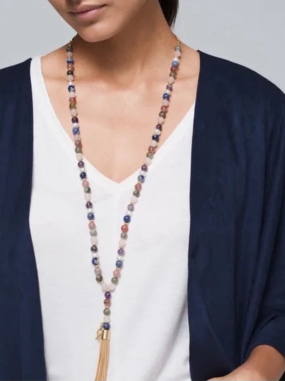 NWT WHBM Semi Precious Stones Lariat Necklace